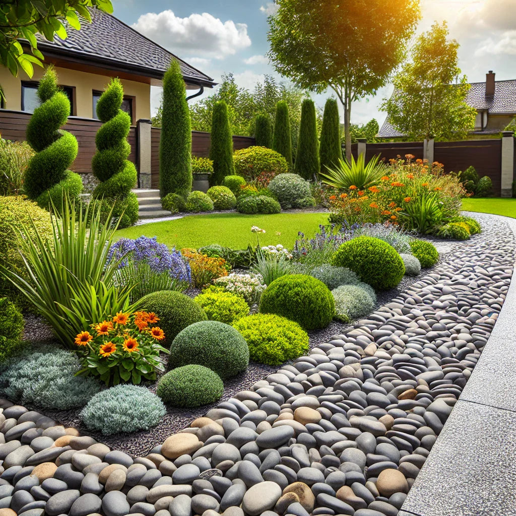 How to Line Your Garden with Oversized River Gravel